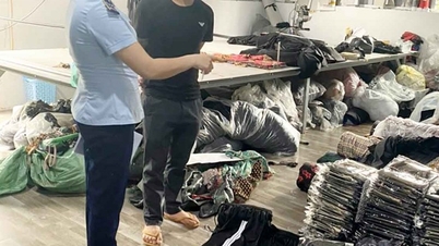 Temporarily seized 1,400 clothing products with fake brands and unknown origins in Nam Dinh