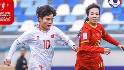 ベトナムU.20女子代表ストライカーがU.20アジア大会で中国チームのネットを破った