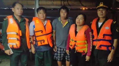 Sà lan chìm trên sông, 2 người được bộ đội biên phòng cứu sống