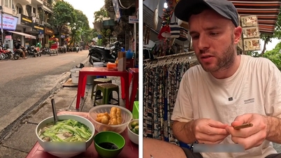 Khách Tây lần đầu thử món bún 'ngứa lưỡi' ở vỉa hè Hà Nội, xuýt xoa khen ngon