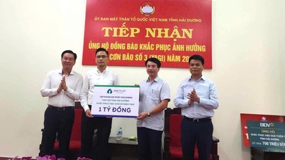 Hai Duong receives nearly 20 billion VND in support from businesses and individuals to overcome storm No. 3