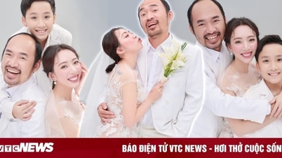 Vợ chồng Thu Trang - Tiến Luật chụp ảnh cưới cùng quý tử điển trai