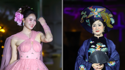 NSND Thu Hà, Hồng Diễm ấn tượng trong show diễn của Hạ Vy và Hoàng Công Cường