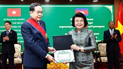 កម្ពុជា​ជូន​លោក Tran Thanh Man ប្រធាន​រដ្ឋ​សភា​នៃ​មហា​កាកបាទ​ក្រហម​កម្ពុជា។