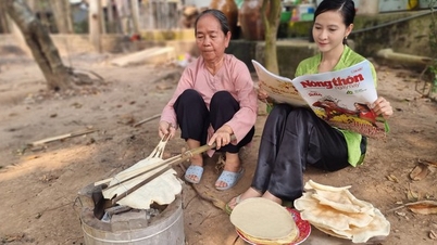 Fire burning all night long to make rice paper at a century-old craft village in An Giang