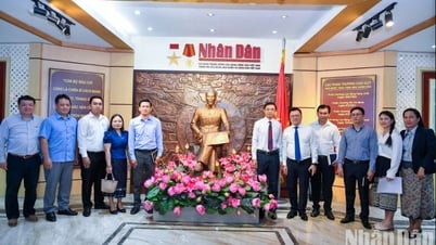 The delegation of Pasaxon Newspaper (Laos) will participate in professional training sessions at the headquarters of Nhan Dan Newspaper.