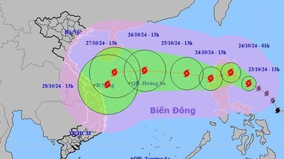Bão đi nhanh theo hướng Tây Tây Bắc, tiến thẳng vào biển miền Trung