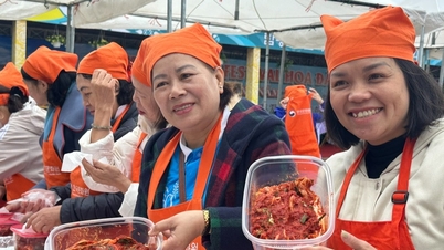 Người dân, du khách trải nghiệm làm kim chi Hàn Quốc ở Đà Lạt