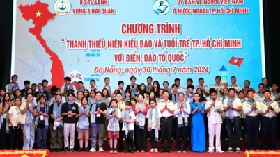 Thanh thiếu niên kiều bào hướng về biển, đảo quê hương