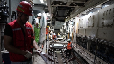 The Nhon - Hanoi Railway Station metro tunnel digging robot has dug nearly 100m.