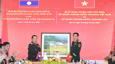 ឧត្តមសេនីយ៍ទាំងពីរបានចុះហត្ថលេខាលើពិធីសារកិច្ចសហប្រតិបត្តិការលើវិស័យការពារជាតិវៀតណាម-ឡាវ។