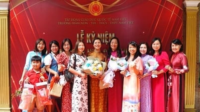អតីតអនុប្រធានរដ្ឋ Truong My Hoa បានចូលរួមអបអរសាទរទិវាគ្រូបង្រៀនវៀតណាមនៅសាលា Nam Viet។