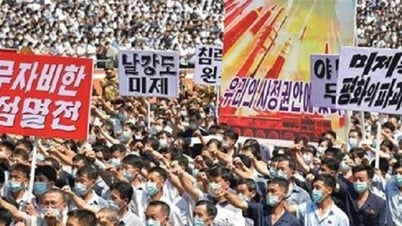 Corea del Norte realiza manifestación de condena a EEUU y advierte de guerra nuclear
