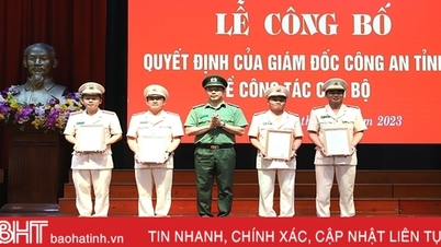Công an Hà Tĩnh công bố quyết định về công tác cán bộ