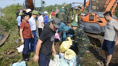 Thousands of people quickly fixed the incident at the Ngu Huyen Khe river irrigation project.