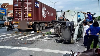 Ô tô đầu kéo gây tai nạn liên hoàn tại điểm chờ đèn đỏ trên quốc lộ 5