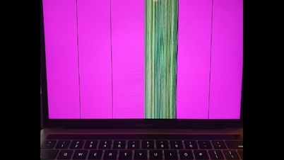 Màn hình MacBook Pro gặp sự cố đường dọc màu tím