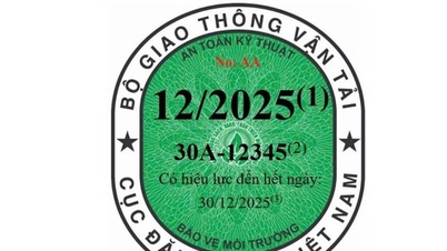 Tem kiểm định ô tô có 3 màu, xe sử dụng năng lượng sạch dán nhãn xanh