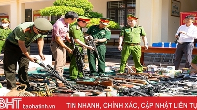 ប៉ូលីស Huong Son បានបំផ្លាញអាវុធ និងគ្រឿងផ្ទុះយ៉ាងច្រើន។