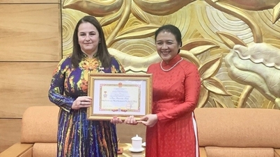 ប្រគល់មេដាយ “ដើម្បីសន្តិភាព និងមិត្តភាពក្នុងចំណោមប្រជាជាតិ” ដល់ប្រធានតំណាងស្ត្រីអង្គការសហប្រជាជាតិប្រចាំនៅវៀតណាម