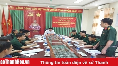 Đảng ủy Quân sự huyện Hà Trung sơ kết giữa nhiệm kỳ thực hiện Nghị quyết Đại hội Đảng bộ lần thứ IX