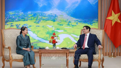 នាយករដ្ឋមន្ត្រី Pham Minh Chinh បានទទួលជួបឧបនាយករដ្ឋមន្ត្រី ម៉ែន សំអន