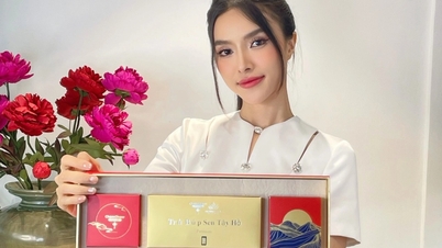 Vietnamesische Schönheitsköniginnen feiern das Mittherbstfest mit Cham Cham-Produkten, die den Geist der Familie verkörpern.