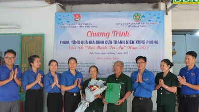 សមាជិកសម្ព័ន្ធយុវជន Dak Nong គោរពវិញ្ញាណក្ខន្ធអតីតយុវជនស្ម័គ្រចិត្ត