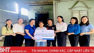 ស្ត្រី Ha Tinh ប្រមូលថវិកាចំនួន 450 លានដុង ដើម្បីផ្តល់អំណោយដល់កុមារក្រីក្រ