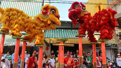 The nearly 100-year-old Nhon Nghia Duong lion and dragon dance troupe performs its magic on New Year's Day