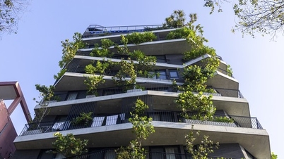 Admire the building that looks like the Marble Mountains cliff