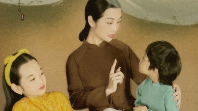 Cả gia đình 'diễn xuất' theo phong cách bức họa triệu đô của Lê Phổ và Mai Trung Thứ