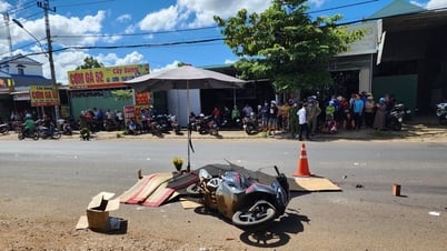 Phanh gấp, hai thanh niên bị xe tải cán tử vong