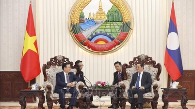 Chủ tịch Quốc hội Vương Đình Huệ hội kiến Thủ tướng Lào