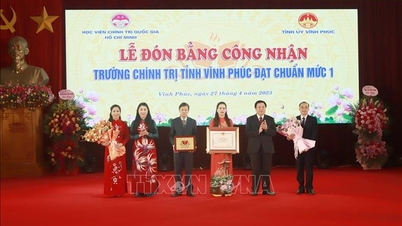 Trao Bằng công nhận đạt chuẩn mức 1 cho Trường Chính trị tỉnh Vĩnh Phúc