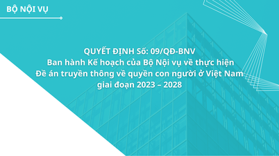 សេចក្តីសម្រេចលេខ ០៩/QD-BNV ផ្សព្វផ្សាយផែនការរបស់ក្រសួងមហាផ្ទៃ ស្តីពីការអនុវត្តគម្រោងទំនាក់ទំនងស្តីពីសិទ្ធិមនុស្សនៅវៀតណាម ដំណាក់កាល ២០២៣ - ២០២៨