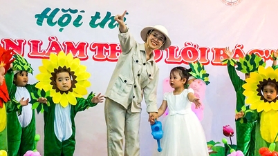Preschool students compete in telling stories about Uncle Ho