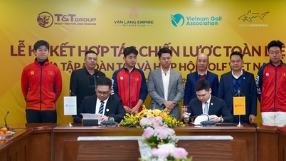 Chủ tịch CLB Hà Nội Đỗ Vinh Quang ký kết với Học viện golf Việt Nam