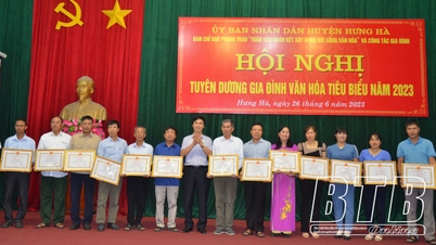 Hưng Hà: Tuyên dương 34 gia đình văn hóa tiêu biểu