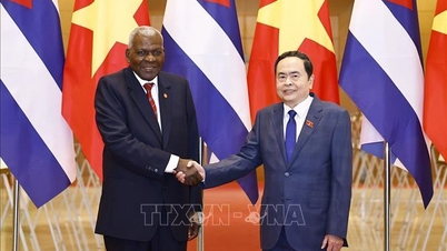 ប្រធានរដ្ឋសភាវៀតណាមលោក Tran Thanh Man ទទួលជួបពិភាក្សាការងារជាមួយប្រធានរដ្ឋសភានៃអំណាចប្រជាជនគុយបា