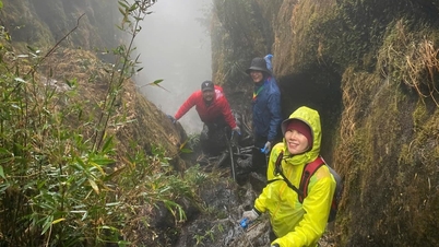 Group of tourists 'thought they were flying off a cliff' when climbing a 2,850m high mountain in Lao Cai