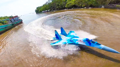 Chàng trai 9X chế mô hình máy bay chiến đấu Su-35 chạy trên nước