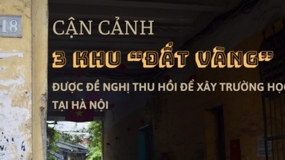 Nahaufnahme von drei erstklassigen Grundstücken, die für den Bau von Schulen in Hanoi zurückgewonnen werden sollen