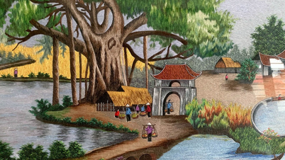 Hồn quê trong những bức tranh thêu tay