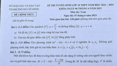 សំណួរ និងចម្លើយឯកសារយោងសម្រាប់មុខវិជ្ជាគណិតវិទ្យាសម្រាប់ថ្នាក់ទី ១០ ឆ្នាំ ២០២៣ នៅទីក្រុងស៊ីធី។ ហូជីមិញ