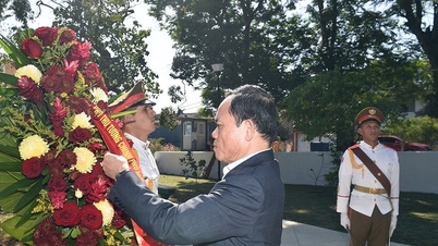 Phó Thủ tướng Trần Lưu Quang dâng hoa tưởng niệm Chủ tịch Hồ Chí Minh tại Cuba