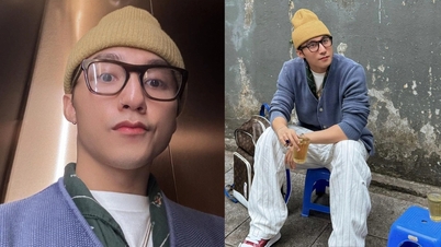 Sitting on the sidewalk drinking tea, Son Tung M-TP still wears clothes worth nearly one billion VND