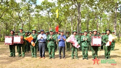 ឆ្មាំព្រំដែនខេត្ត Dak Lak រៀបចំសមយុទ្ធបង្គោលព្រំដែន