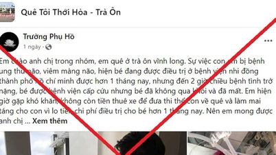 Xác minh người đăng tin giả kêu gọi hỗ trợ ‘gia đình bé sơ sinh tử vong'