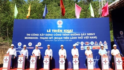 Thi công xây dựng công trình đường dây nhập khẩu điện từ Lào, đoạn trên lãnh thổ Việt Nam